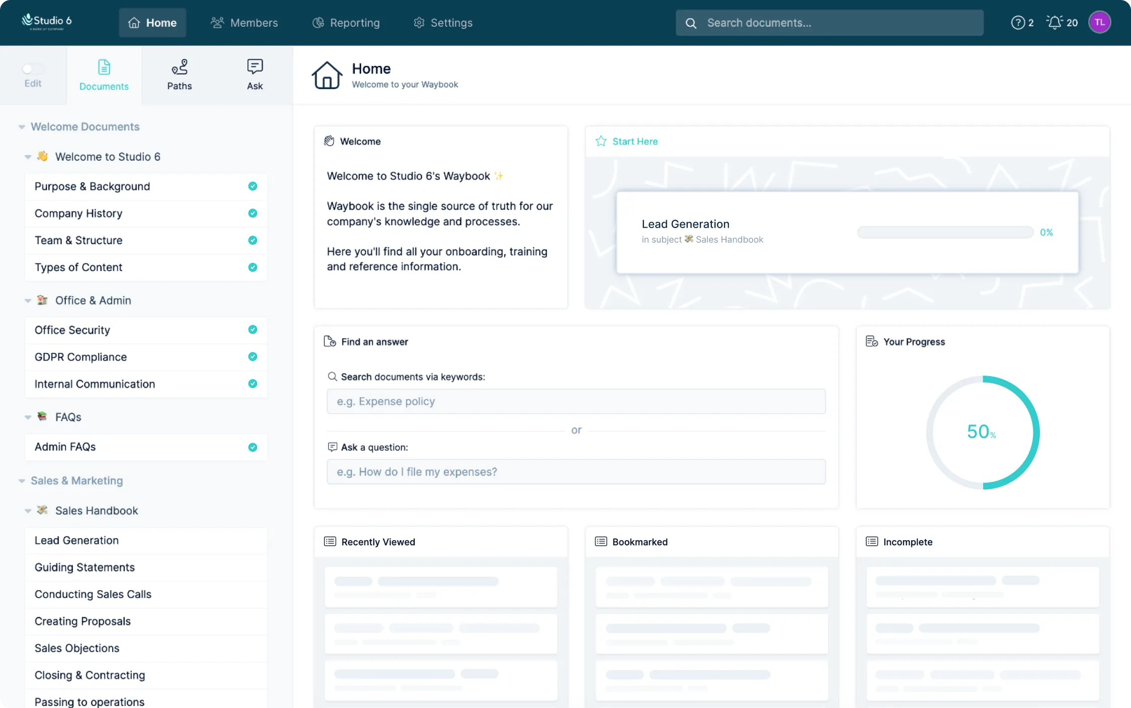 The dynamic and customizable Waybook dashboard